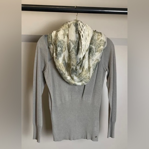 Guess Long Sleeve Sweater Mesh-Inset Women's XL Gray - Picture 3 of 3